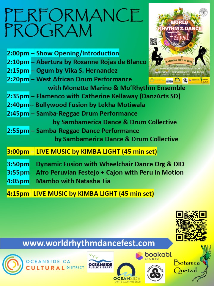 PERFORMANCE LINE UP – World Rhythm & Dance Festival